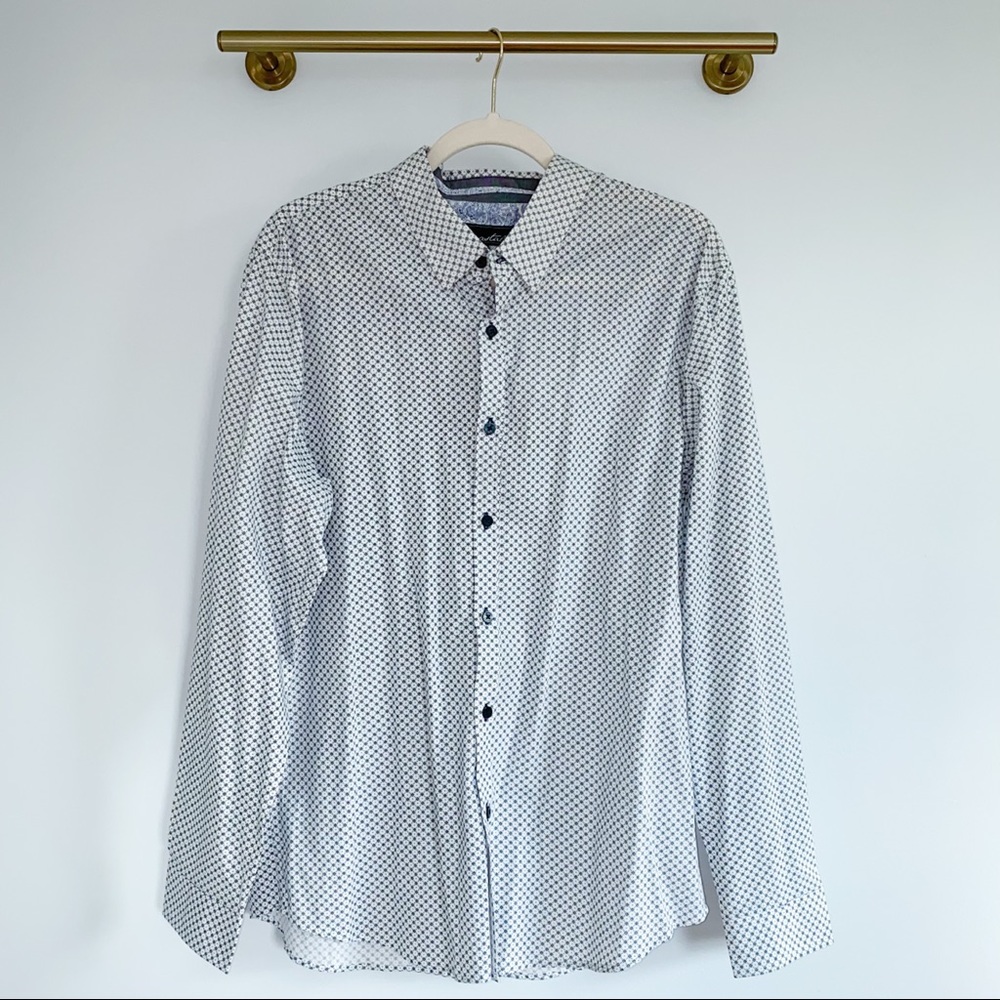 Geometric Print Coastal Button Down